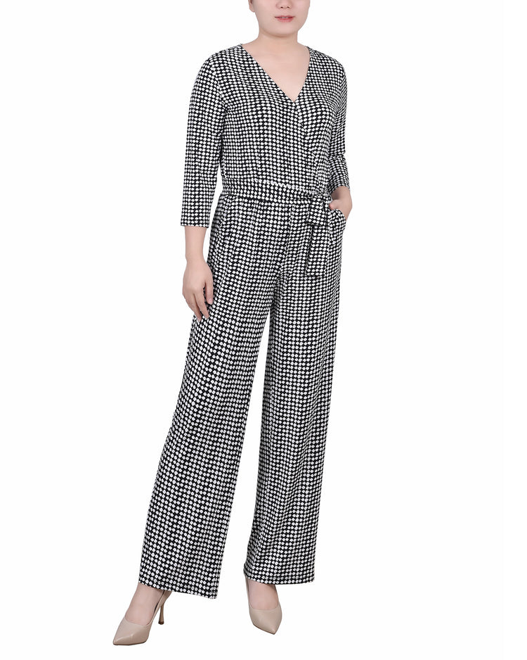 3/4 Sleeve Belted Jumpsuit 3