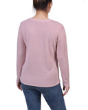 Long Sleeve Ribbed Button Detail Top 2