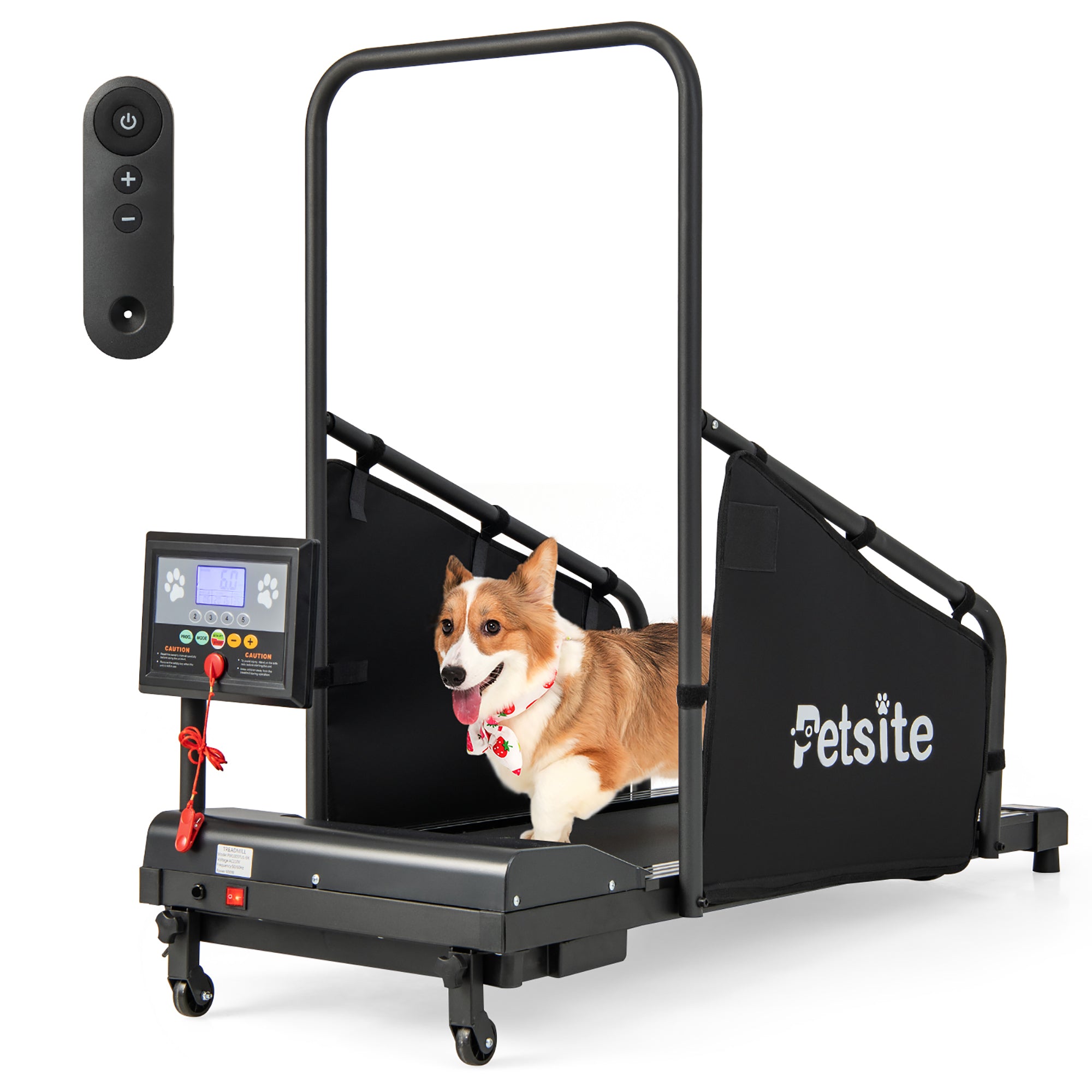  Dog Treadmill for Small/Medium Dogs Indoors Pet Running Training Machine - Black - Bonton