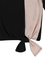 Color Block Tie Front Top