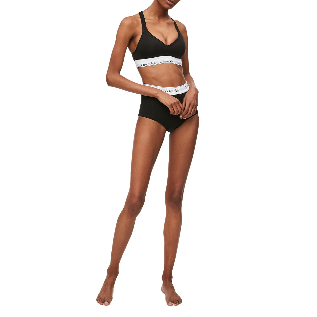  Calvin Klein Cotton Modern Padded Bralette - Black - Bonton