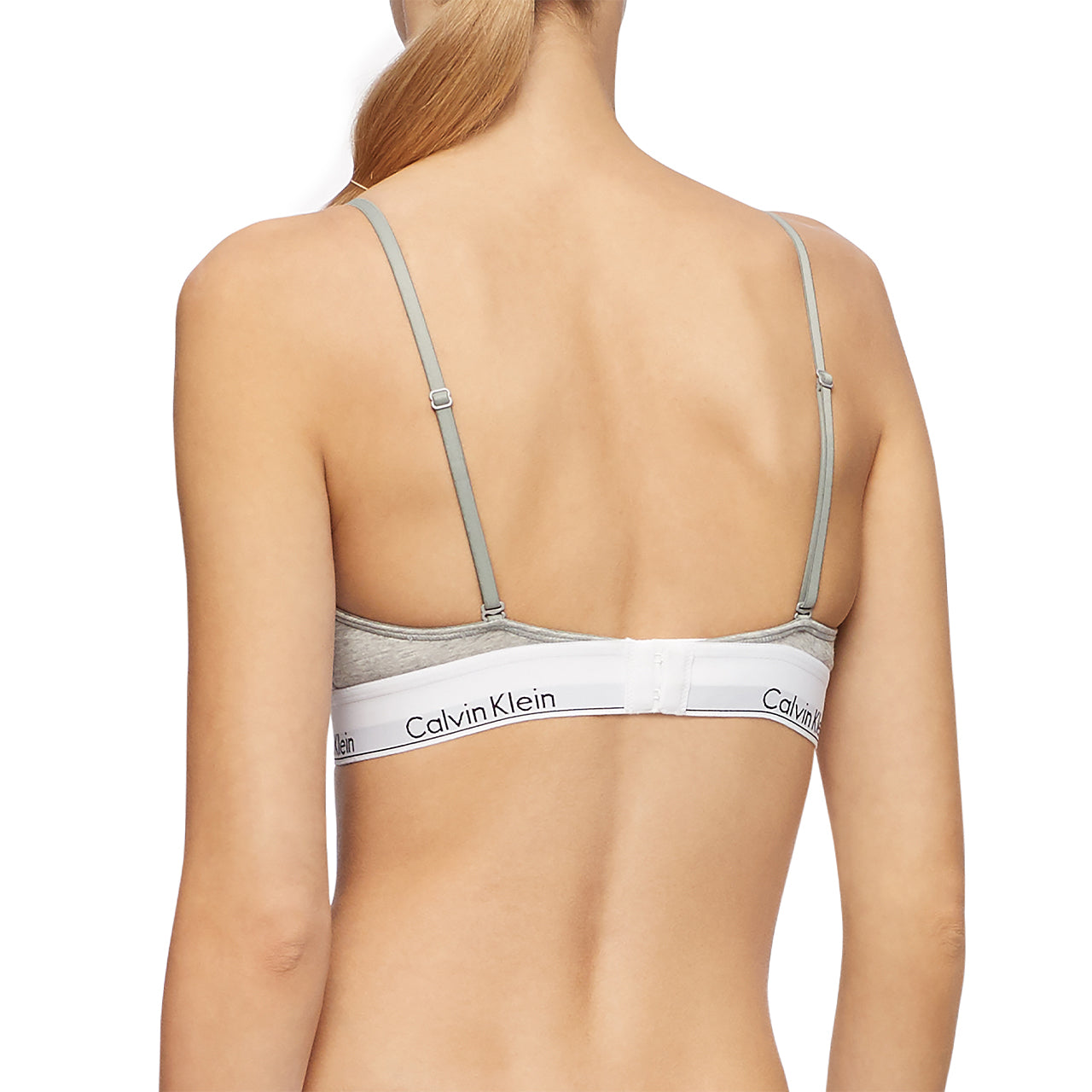  Calvin Klein Cotton Triangle Lightly Lined Bralette - Nymph's Thigh - Bonton