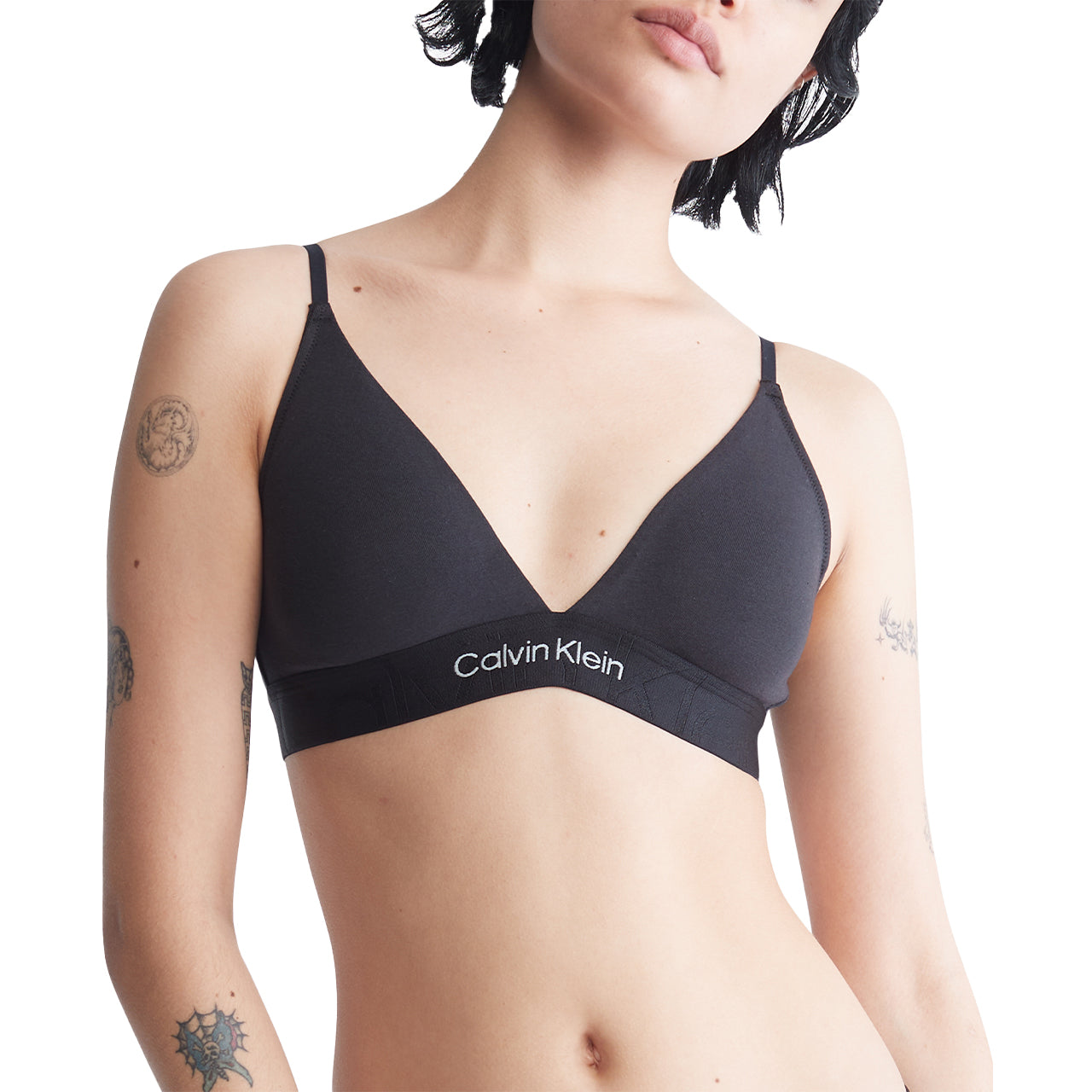  Calvin Klein Light Lined Triangle Bra - Black - Bonton