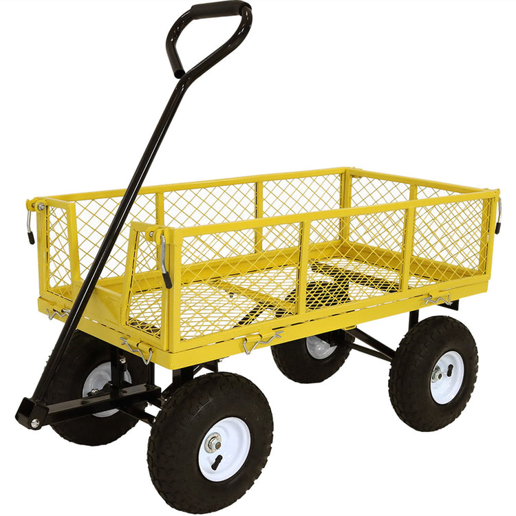 Steel Mesh Utility Wagon Cart with Removable Sides
