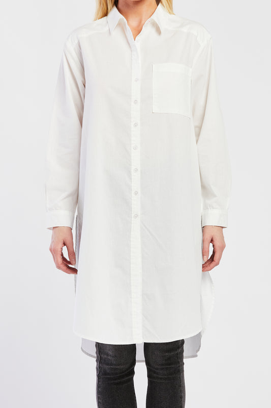 Quinton Long Sleeve Button Down Poplin Tunic