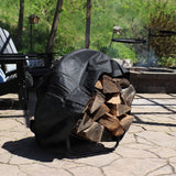 Heavy-Duty Steel Firewood Log Hoop Storage Rack with Weather-Resistant PVC Log Hoop Cover