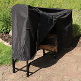 Heavy-Duty Steel Firewood Log Rack Holder and Weather-Resistant Polyester Log Rack Cover