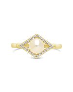 Alessia Evil Eye Ring with Pearl Center