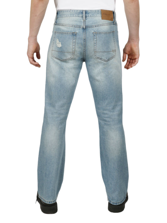 Distressed Treatment Rigid Slim Boot Cut Jean