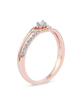 1/20ct TDW Diamond Split Shank Heart Fashion Ring