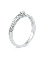 1/20ct TDW Diamond Split Shank Heart Fashion Ring