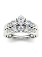 1 3/8ct TDW Diamond Three Stone Bridal Ring Set