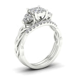 5/8ct TDW Diamond Cluster Bridal Ring Set