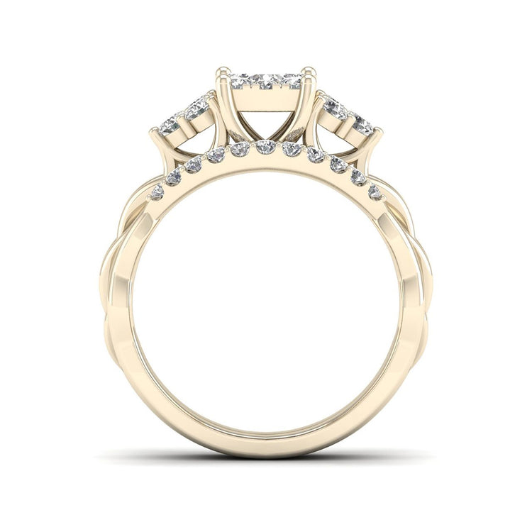 5/8ct TDW Diamond Cluster Bridal Ring Set