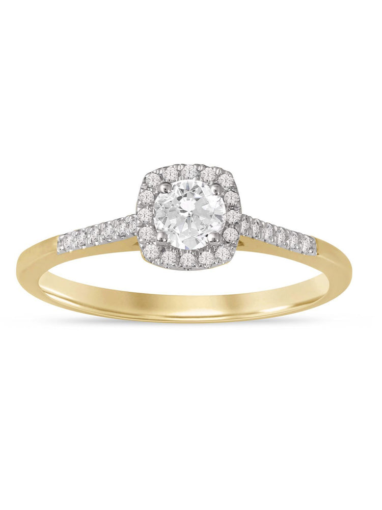 1/2ct TDW Diamond Halo Engagement Ring