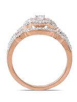 1/3ct TDW Diamond Halo Bridal Ring Set