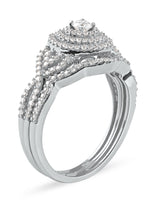 1/2-ct TDW Diamond Double Halo Bridal Ring Set