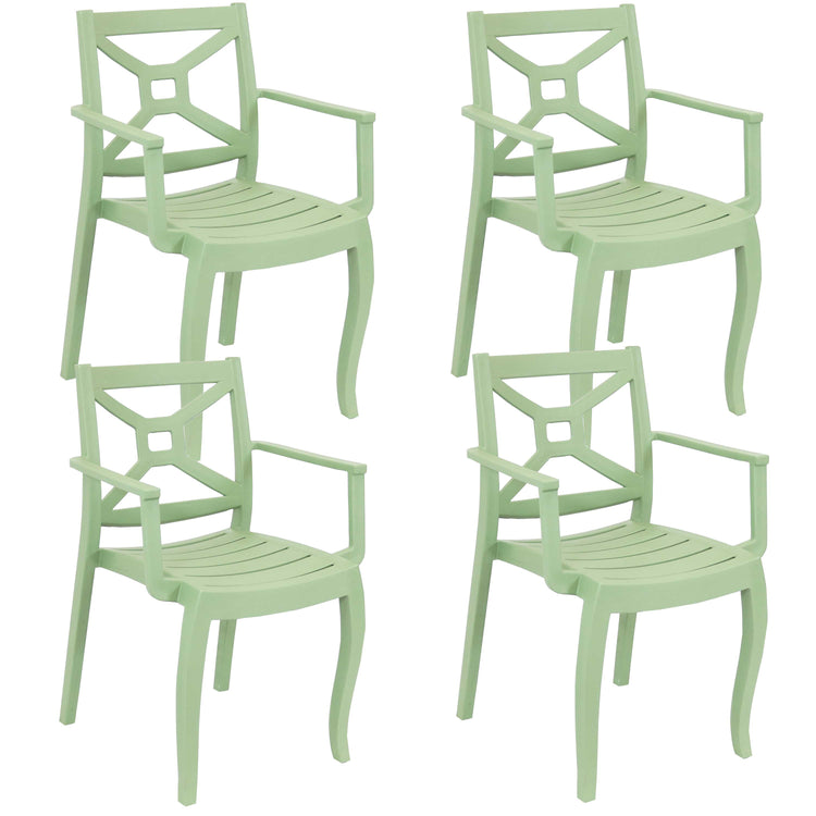 Polypropylene Stackable Tristana Patio Arm Chair Pack of 4