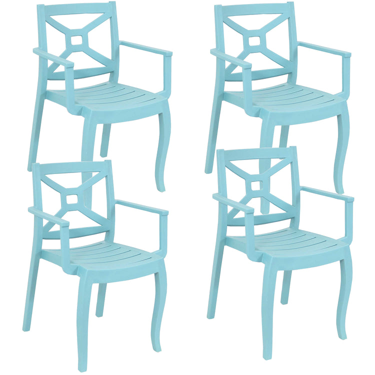 Polypropylene Stackable Tristana Patio Arm Chair Pack of 4