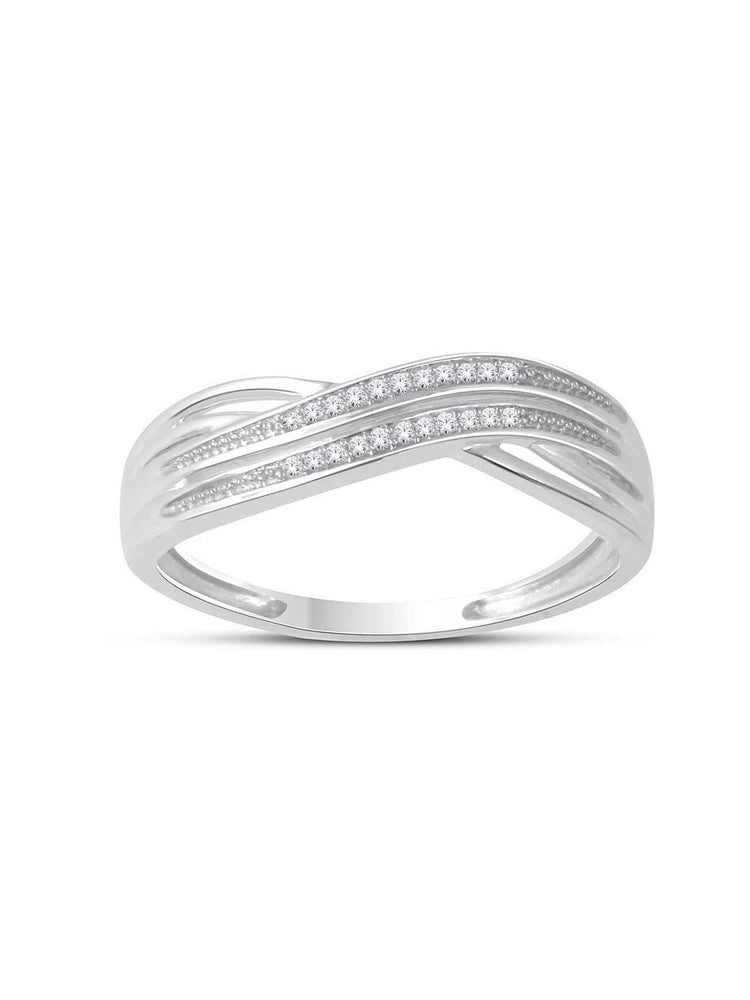 1/20ct TDW Diamond Crossover Fashion Ring