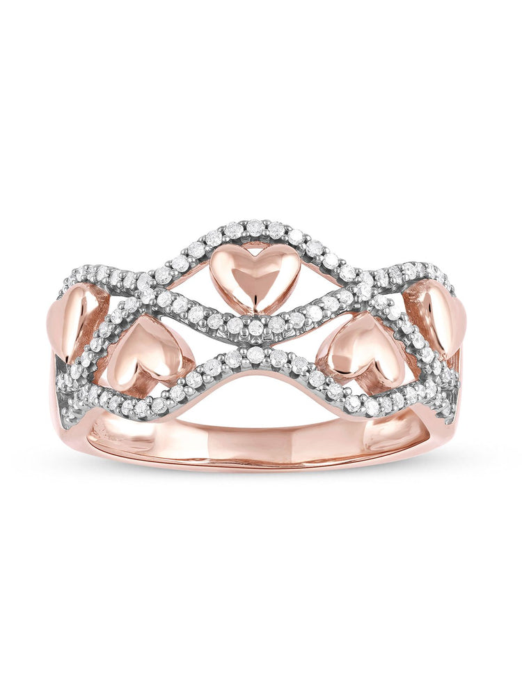 1/5ct TDW Diamond Heart Fashion Ring