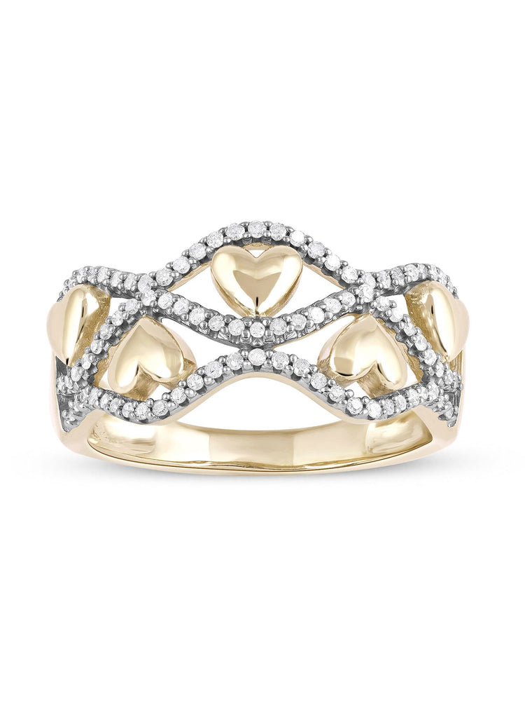 1/5ct TDW Diamond Heart Fashion Ring