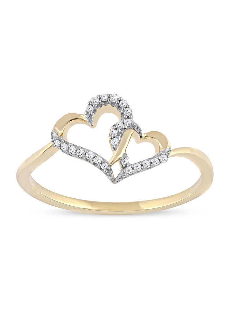 1/20ct TDW Diamond Dual Heart Ring