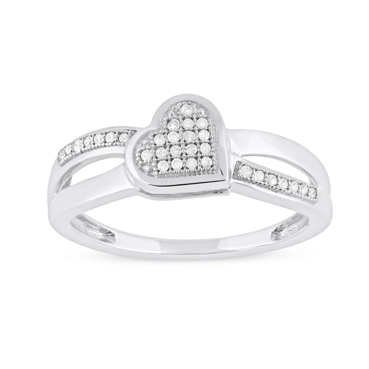 1/10ct TDW Diamond Heart Fashion Ring