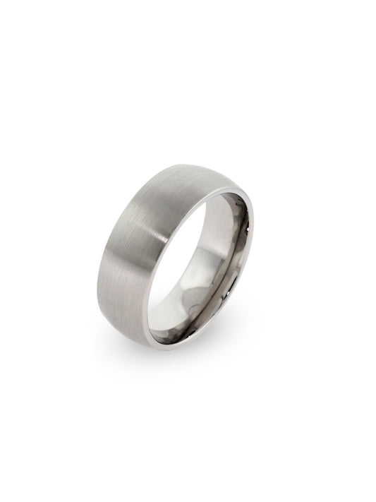 Men's Brushed Stainless Steel Wedding Ring