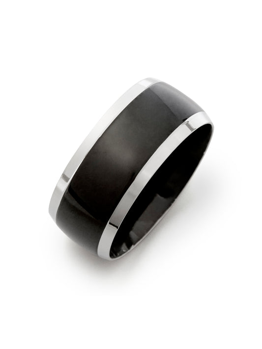 Men's Black Steel Lined Ring 1
