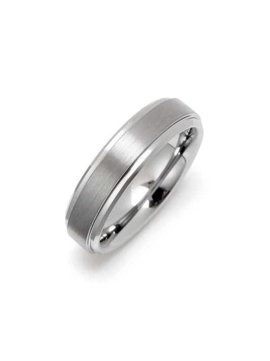 Men's Raised Center Tungsten Ring