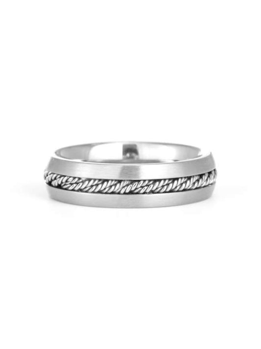 Men's Engravable Rope Inlay Ring