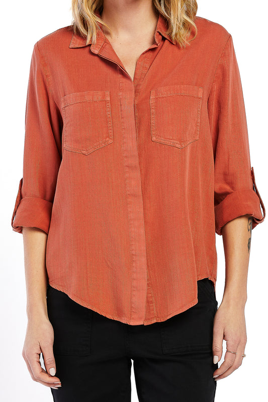 Riley Rolled Tab Sleeve Button Down Shirt