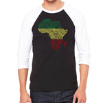 Raglan Baseball Word Art T-shirt - Countries in Africa