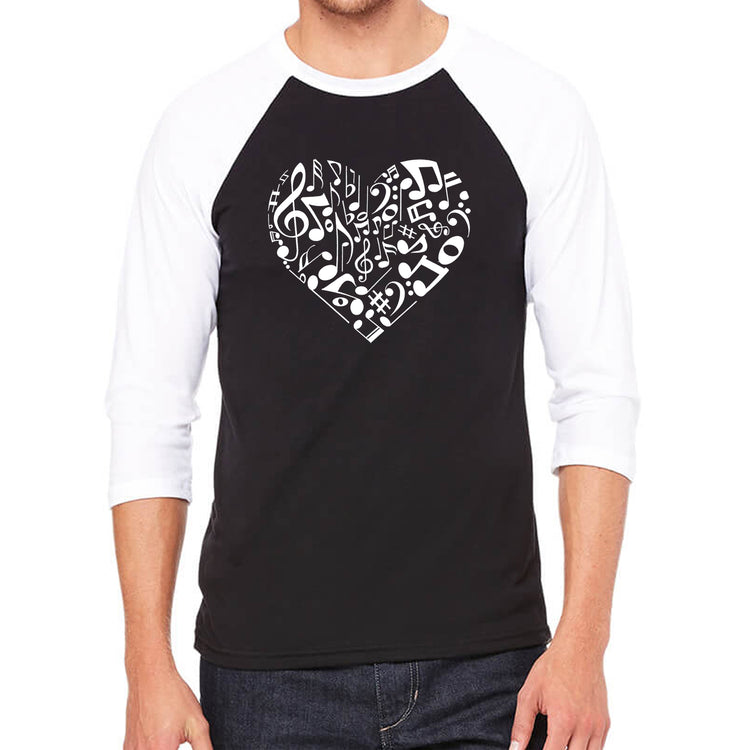 Raglan Baseball Word Art T-shirt - Heart Notes