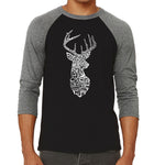 Raglan Baseball Word Art T-shirt - Types of Deer