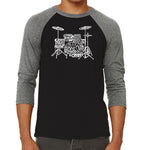 Raglan Baseball Word Art T-shirt - Drums