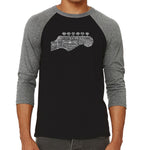 Raglan Baseball Word Art T-shirt - Guitar Head