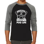 Raglan Baseball Word Art T-shirt - Pug Life