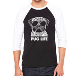 Raglan Baseball Word Art T-shirt - Pug Life