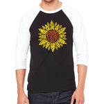 Raglan Baseball Word Art T-shirt - Sunflower
