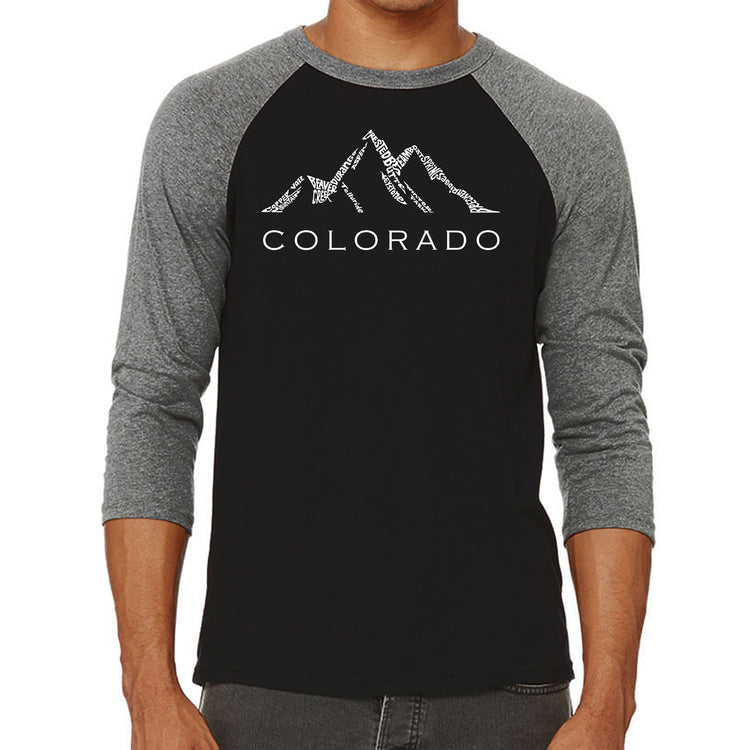Raglan Baseball Word Art T-shirt - Colorado Ski Towns