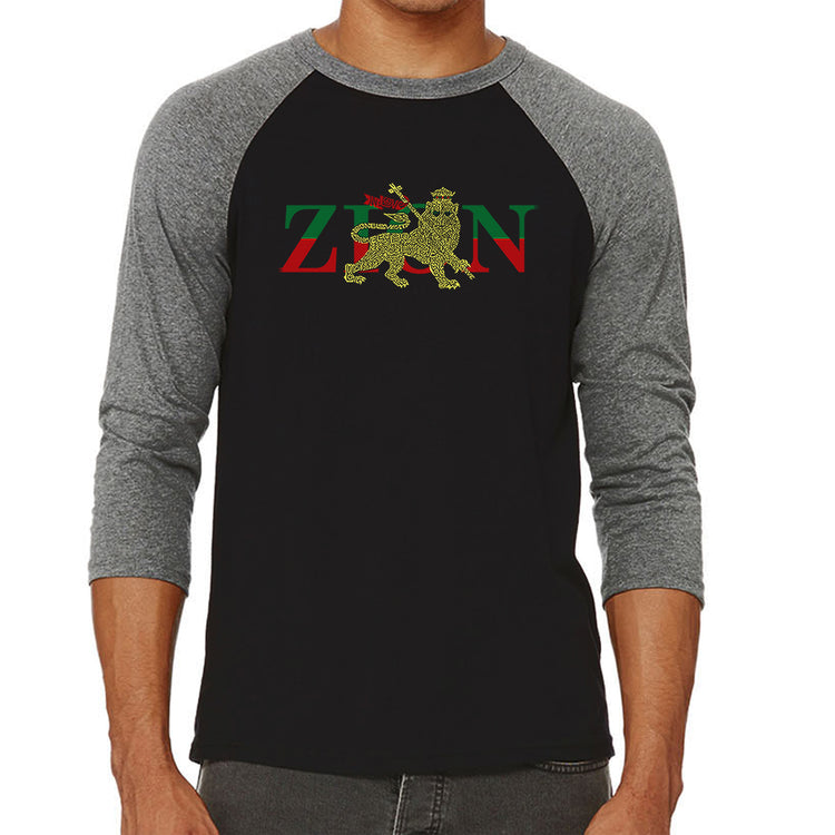 Raglan Baseball Word Art T-shirt - Zion - One Love