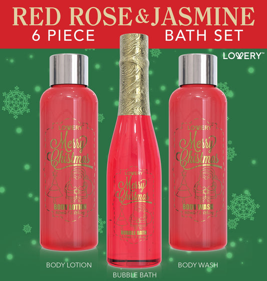 Lovery Red Rose And Jasmine Home Spa Set