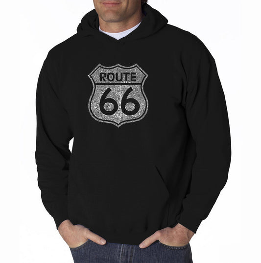 Word Art Hooded Sweatshirt - Cities Along The Legendary Route 66