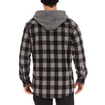 Sherpa-Lined Hooded Flannel Shirt Jacket