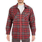 Zip-Front Sherpa-Lined Flannel Shirt Jacket