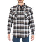 Sherpa-Lined Cotton Flannel Shirt Jacket