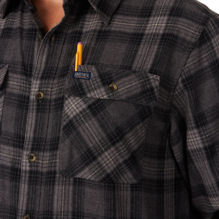 Plaid Two-Pocket Flannel Shirt