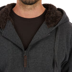 Sherpa-Lined Fleece Zip Jacket